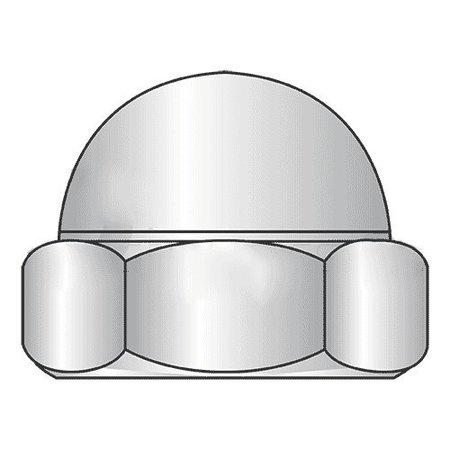NEWPORT FASTENERS Low Crown Acorn Nut, M16-2.00, Steel, Zinc Plated, 28 mm H, 25 PK 110895-PR-25
